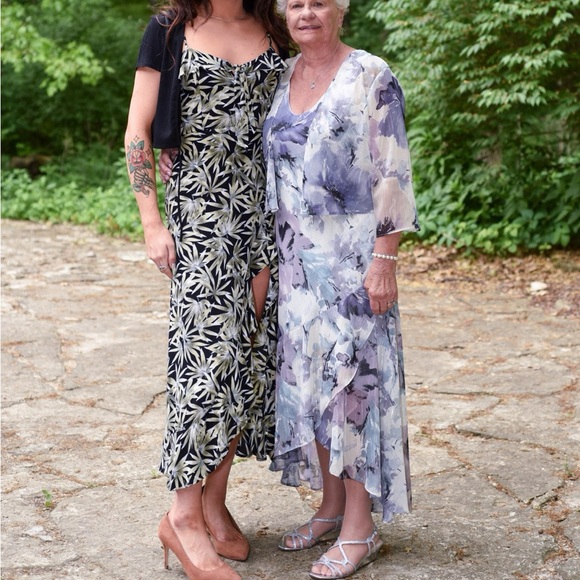 Volcom Coco Maxi Dress Green Black Leaf Print - Picture 5 of 5